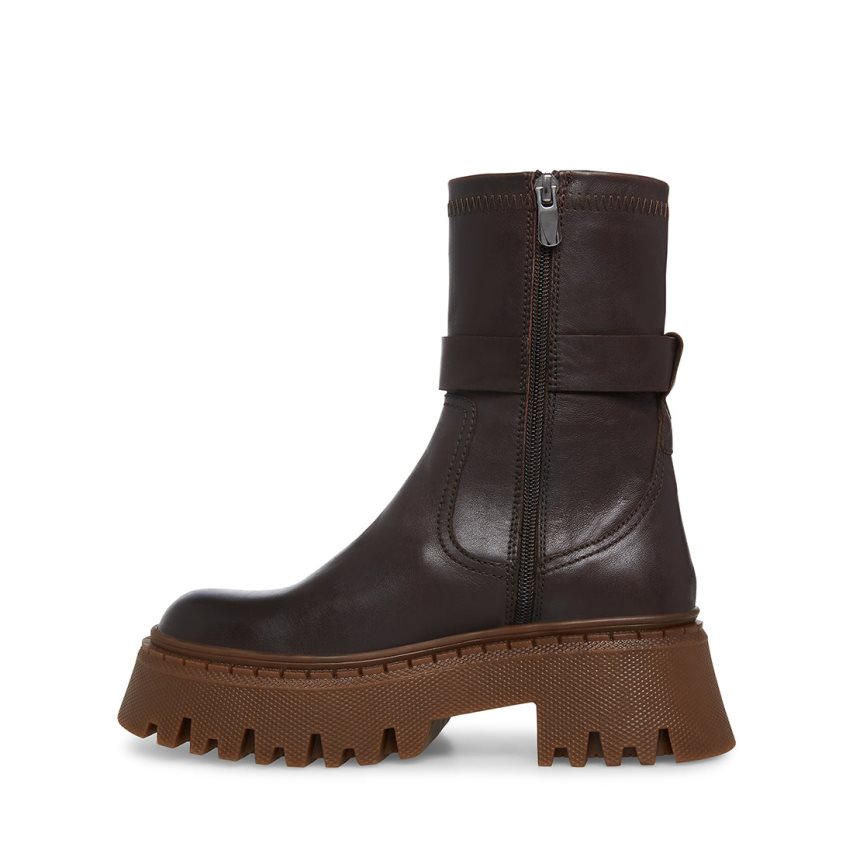 Botines Steve Madden Everly Cuero Mujer Chocolate | ES JD29S4